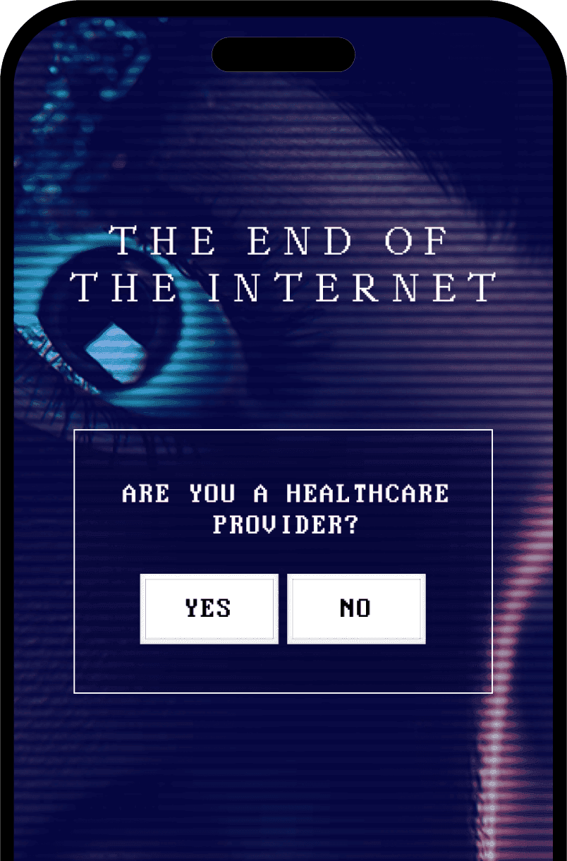 The End of the Internet title screen on a phone
