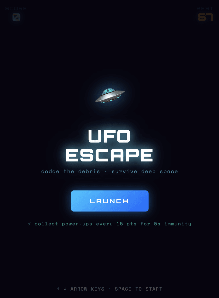 UFO Escape launch screen