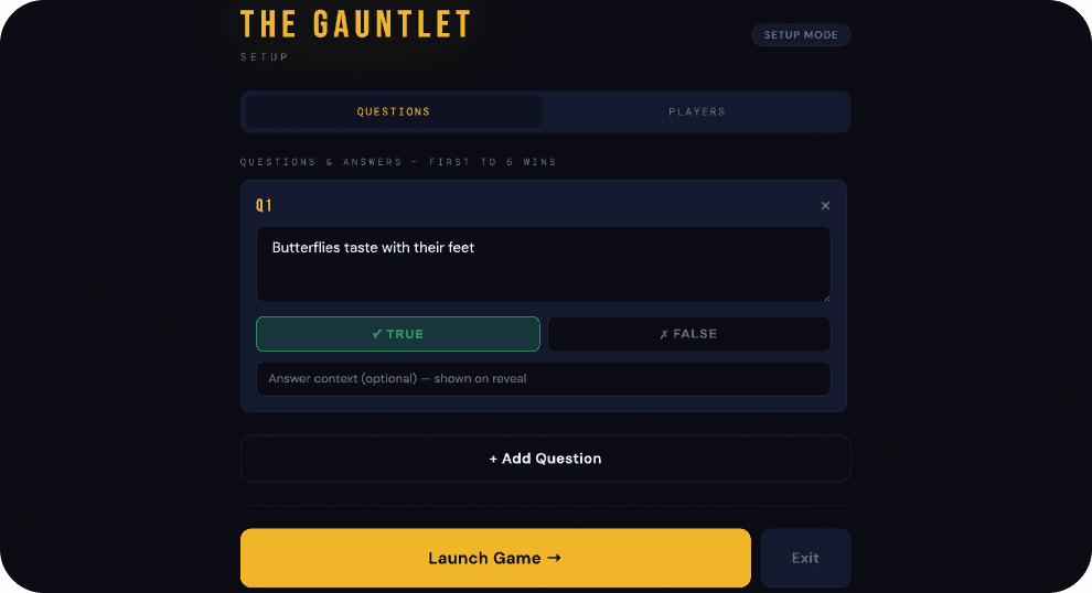 Moderator question setup